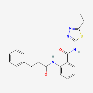 N-(5-ethyl-1,3,4-thiadiazol-2-yl)-2-[(3-phenylpropanoyl)amino]benzamide