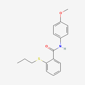 molecular formula C17H19NO2S B11160810 N-(4-methoxyphenyl)-2-(propylsulfanyl)benzamide 