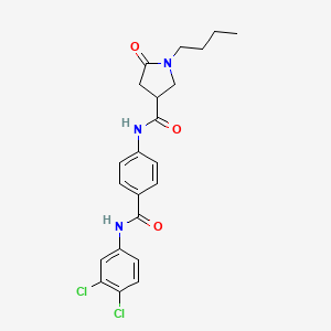 1-butyl-N-{4-[(3,4-dichlorophenyl)carbamoyl]phenyl}-5-oxopyrrolidine-3-carboxamide