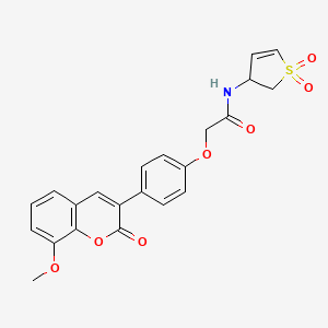 molecular formula C22H19NO7S B11160841 N-(1,1-dioxido-2,3-dihydrothiophen-3-yl)-2-[4-(8-methoxy-2-oxo-2H-chromen-3-yl)phenoxy]acetamide 