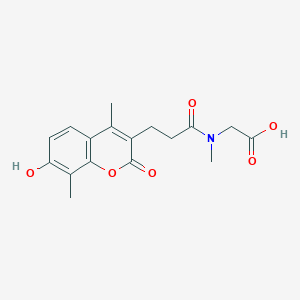 molecular formula C17H19NO6 B11160845 N-[3-(7-hydroxy-4,8-dimethyl-2-oxo-2H-chromen-3-yl)propanoyl]-N-methylglycine 