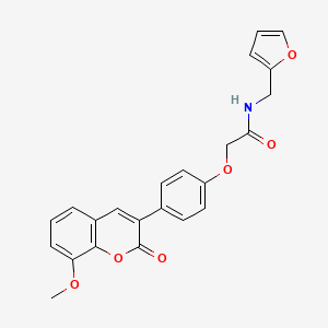 N-(furan-2-ylmethyl)-2-[4-(8-methoxy-2-oxo-2H-chromen-3-yl)phenoxy]acetamide