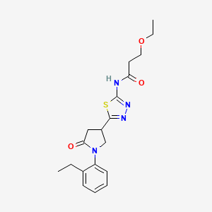 3-ethoxy-N-{5-[1-(2-ethylphenyl)-5-oxopyrrolidin-3-yl]-1,3,4-thiadiazol-2-yl}propanamide