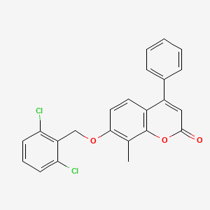 7-[(2,6-dichlorophenyl)methoxy]-8-methyl-4-phenyl-2H-chromen-2-one