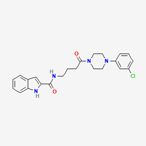 molecular formula C23H25ClN4O2 B11160902 N~2~-{4-[4-(3-chlorophenyl)piperazino]-4-oxobutyl}-1H-indole-2-carboxamide 