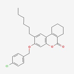 3-[(4-chlorobenzyl)oxy]-2-hexyl-7,8,9,10-tetrahydro-6H-benzo[c]chromen-6-one