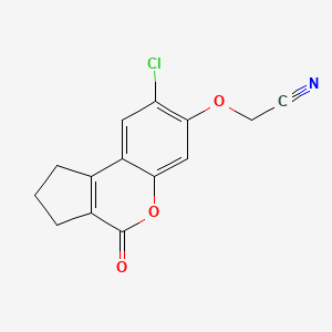 molecular formula C14H10ClNO3 B11160911 [(8-Chloro-4-oxo-1,2,3,4-tetrahydrocyclopenta[c]chromen-7-yl)oxy]acetonitrile 