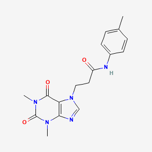 3-(1,3-dimethyl-2,6-dioxo-1,2,3,6-tetrahydro-7H-purin-7-yl)-N-(4-methylphenyl)propanamide