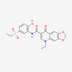 5-ethyl-N-[5-(ethylsulfonyl)-2-hydroxyphenyl]-8-oxo-5,8-dihydro[1,3]dioxolo[4,5-g]quinoline-7-carboxamide