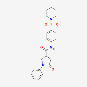 5-oxo-1-phenyl-N-[4-(piperidin-1-ylsulfonyl)phenyl]pyrrolidine-3-carboxamide