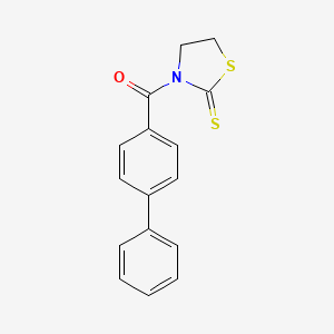 molecular formula C16H13NOS2 B11160957 3-(4-Phenylbenzoyl)-1,3-thiazolidine-2-thione 