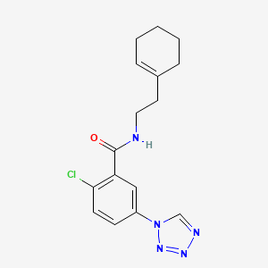 molecular formula C16H18ClN5O B11160970 2-chloro-N-[2-(cyclohex-1-en-1-yl)ethyl]-5-(1H-tetrazol-1-yl)benzamide 