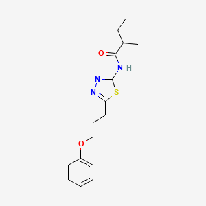 molecular formula C16H21N3O2S B11160985 2-methyl-N-[5-(3-phenoxypropyl)-1,3,4-thiadiazol-2-yl]butanamide 