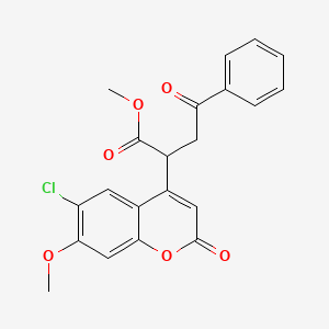 methyl 2-(6-chloro-7-methoxy-2-oxo-2H-chromen-4-yl)-4-oxo-4-phenylbutanoate