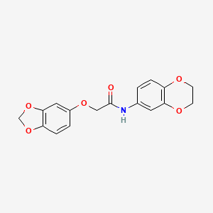 2-(1,3-benzodioxol-5-yloxy)-N-(2,3-dihydro-1,4-benzodioxin-6-yl)acetamide