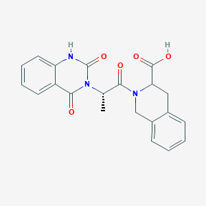 molecular formula C21H19N3O5 B11161032 2-[(2S)-2-(2,4-dioxo-1,4-dihydroquinazolin-3(2H)-yl)propanoyl]-1,2,3,4-tetrahydroisoquinoline-3-carboxylic acid 