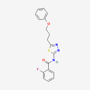 2-fluoro-N-[5-(3-phenoxypropyl)-1,3,4-thiadiazol-2-yl]benzamide