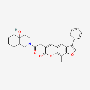 molecular formula C31H33NO5 B11161077 6-[2-(4a-hydroxyoctahydroisoquinolin-2(1H)-yl)-2-oxoethyl]-2,5,9-trimethyl-3-phenyl-7H-furo[3,2-g]chromen-7-one 