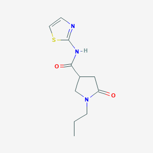 molecular formula C11H15N3O2S B11161095 5-oxo-1-propyl-N-(1,3-thiazol-2-yl)pyrrolidine-3-carboxamide 