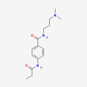 molecular formula C15H23N3O2 B11161098 N-[3-(dimethylamino)propyl]-4-(propanoylamino)benzamide 