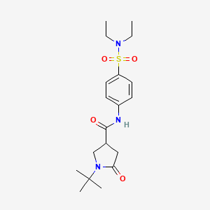 molecular formula C19H29N3O4S B11161112 1-tert-butyl-N-[4-(diethylsulfamoyl)phenyl]-5-oxopyrrolidine-3-carboxamide 