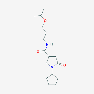 molecular formula C16H28N2O3 B11161143 1-cyclopentyl-5-oxo-N-[3-(propan-2-yloxy)propyl]pyrrolidine-3-carboxamide 