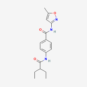 molecular formula C17H21N3O3 B11161157 4-[(2-ethylbutanoyl)amino]-N-(5-methyl-1,2-oxazol-3-yl)benzamide 