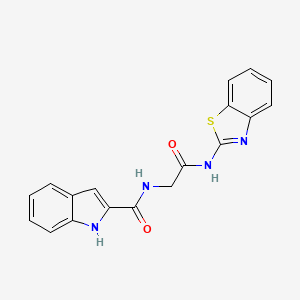 molecular formula C18H14N4O2S B11161168 N~2~-[2-(1,3-benzothiazol-2-ylamino)-2-oxoethyl]-1H-indole-2-carboxamide 