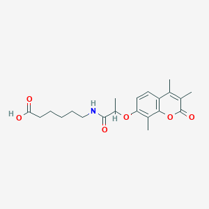 molecular formula C21H27NO6 B11161180 6-({2-[(3,4,8-trimethyl-2-oxo-2H-chromen-7-yl)oxy]propanoyl}amino)hexanoic acid 