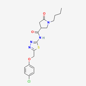 1-butyl-N-{5-[(4-chlorophenoxy)methyl]-1,3,4-thiadiazol-2-yl}-5-oxopyrrolidine-3-carboxamide