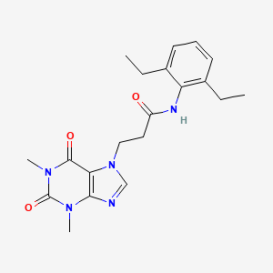 molecular formula C20H25N5O3 B11161260 N-(2,6-diethylphenyl)-3-(1,3-dimethyl-2,6-dioxo-1,2,3,6-tetrahydro-7H-purin-7-yl)propanamide 