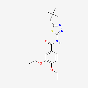 N-[5-(2,2-dimethylpropyl)-1,3,4-thiadiazol-2-yl]-3,4-diethoxybenzamide