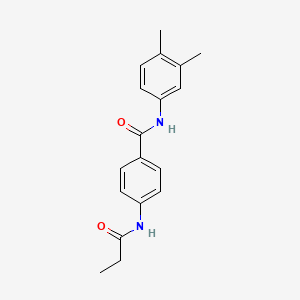 N-(3,4-dimethylphenyl)-4-(propanoylamino)benzamide