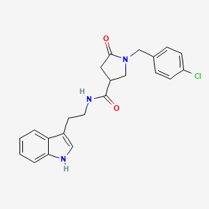 molecular formula C22H22ClN3O2 B11161295 1-(4-chlorobenzyl)-N-[2-(1H-indol-3-yl)ethyl]-5-oxo-3-pyrrolidinecarboxamide 