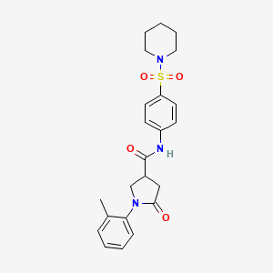 1-(2-methylphenyl)-5-oxo-N-[4-(piperidin-1-ylsulfonyl)phenyl]pyrrolidine-3-carboxamide