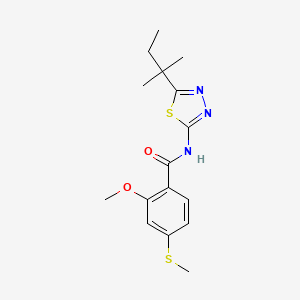 2-methoxy-N-[5-(2-methylbutan-2-yl)-1,3,4-thiadiazol-2-yl]-4-(methylsulfanyl)benzamide