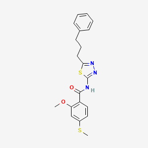 2-methoxy-4-(methylsulfanyl)-N-[5-(3-phenylpropyl)-1,3,4-thiadiazol-2-yl]benzamide