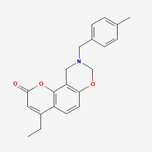 4-ethyl-9-(4-methylbenzyl)-9,10-dihydro-2H,8H-chromeno[8,7-e][1,3]oxazin-2-one