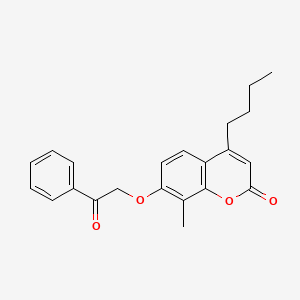 molecular formula C22H22O4 B11161387 4-butyl-8-methyl-7-(2-oxo-2-phenylethoxy)-2H-chromen-2-one 