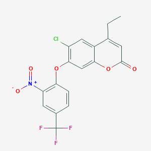 6-chloro-4-ethyl-7-[2-nitro-4-(trifluoromethyl)phenoxy]-2H-chromen-2-one