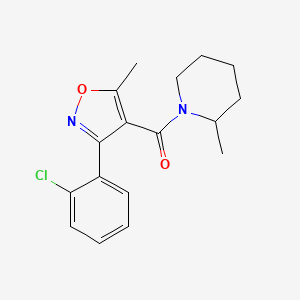 molecular formula C17H19ClN2O2 B11161432 [3-(2-Chlorophenyl)-5-methyl-1,2-oxazol-4-yl]-(2-methylpiperidin-1-yl)methanone CAS No. 309719-38-8