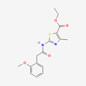 molecular formula C16H18N2O4S B11161436 2-[2-(2-Methoxy-phenyl)-acetylamino]-4-methyl-thiazole-5-carboxylic acid ethyl ester 