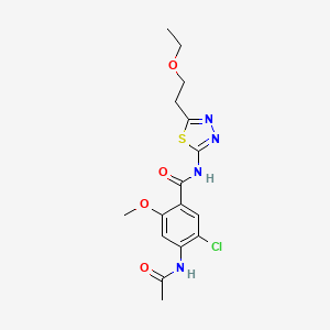 molecular formula C16H19ClN4O4S B11161448 4-(acetylamino)-5-chloro-N-[5-(2-ethoxyethyl)-1,3,4-thiadiazol-2-yl]-2-methoxybenzamide 