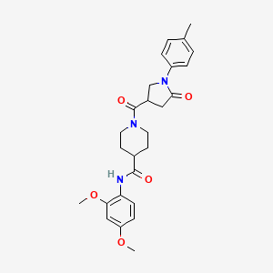 molecular formula C26H31N3O5 B11161462 N-(2,4-dimethoxyphenyl)-1-[1-(4-methylphenyl)-5-oxopyrrolidine-3-carbonyl]piperidine-4-carboxamide 