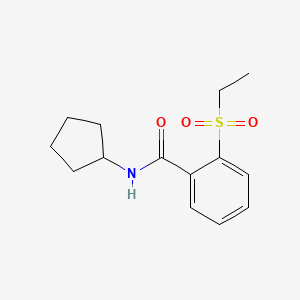 molecular formula C14H19NO3S B11161468 N-cyclopentyl-2-(ethylsulfonyl)benzamide 