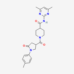 molecular formula C24H29N5O3 B11161470 N-(4,6-dimethylpyrimidin-2-yl)-1-{[1-(4-methylphenyl)-5-oxopyrrolidin-3-yl]carbonyl}piperidine-4-carboxamide 