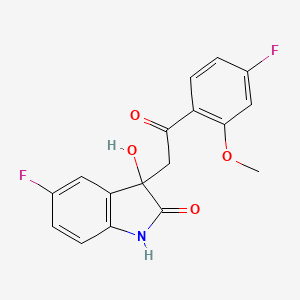 5-fluoro-3-[2-(4-fluoro-2-methoxyphenyl)-2-oxoethyl]-3-hydroxy-1,3-dihydro-2H-indol-2-one