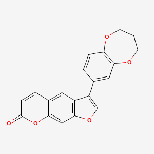 molecular formula C20H14O5 B11161502 3-(3,4-dihydro-2H-1,5-benzodioxepin-7-yl)-7H-furo[3,2-g]chromen-7-one 