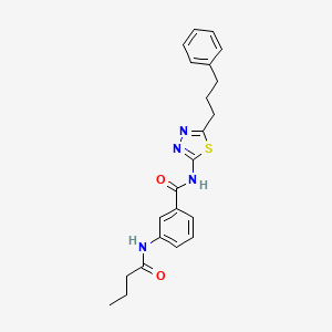 molecular formula C22H24N4O2S B11161503 3-(butanoylamino)-N-[5-(3-phenylpropyl)-1,3,4-thiadiazol-2-yl]benzamide 