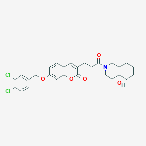 molecular formula C29H31Cl2NO5 B11161507 7-[(3,4-dichlorobenzyl)oxy]-3-[3-(4a-hydroxyoctahydroisoquinolin-2(1H)-yl)-3-oxopropyl]-4-methyl-2H-chromen-2-one 